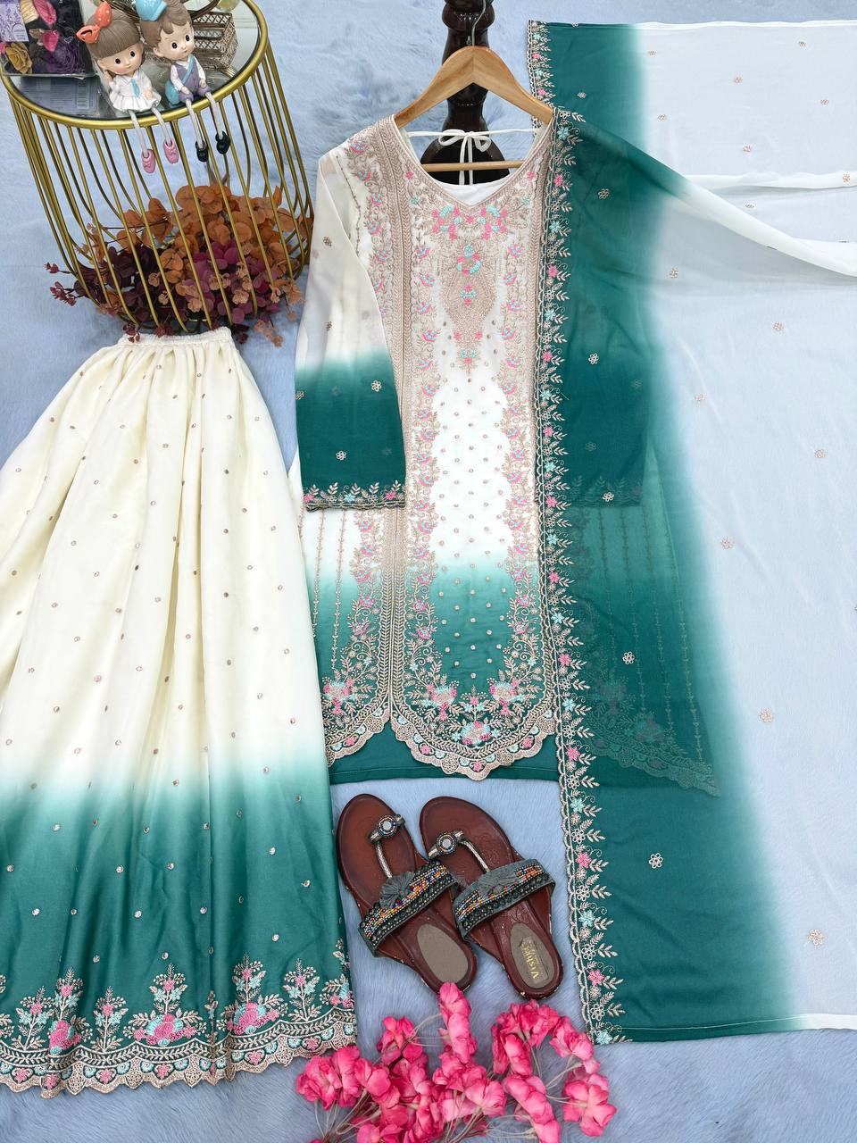 Dual Tone Designer Plazzo Set