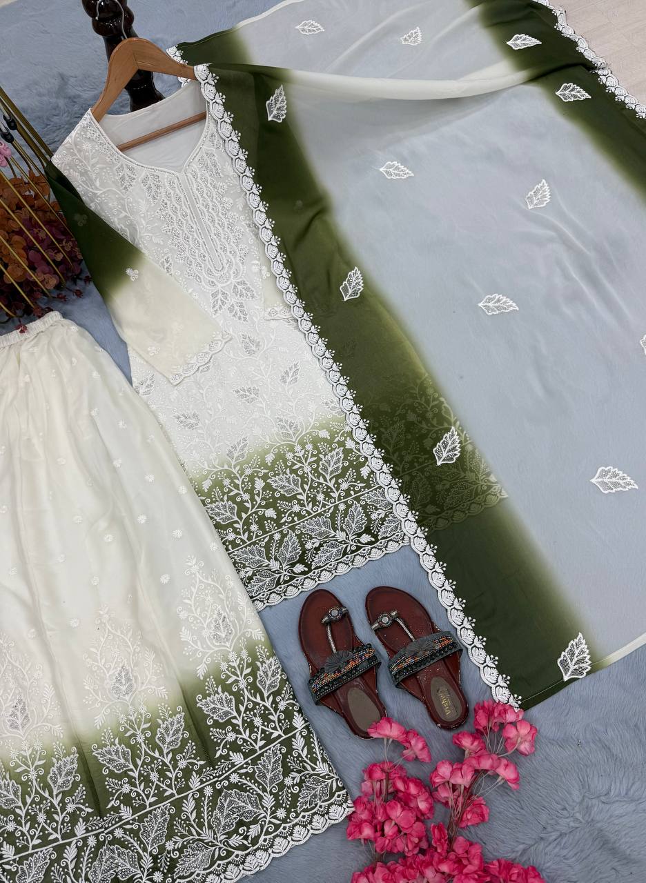 Dual Tone Jarkhan Diamond Work Palazzo Suit