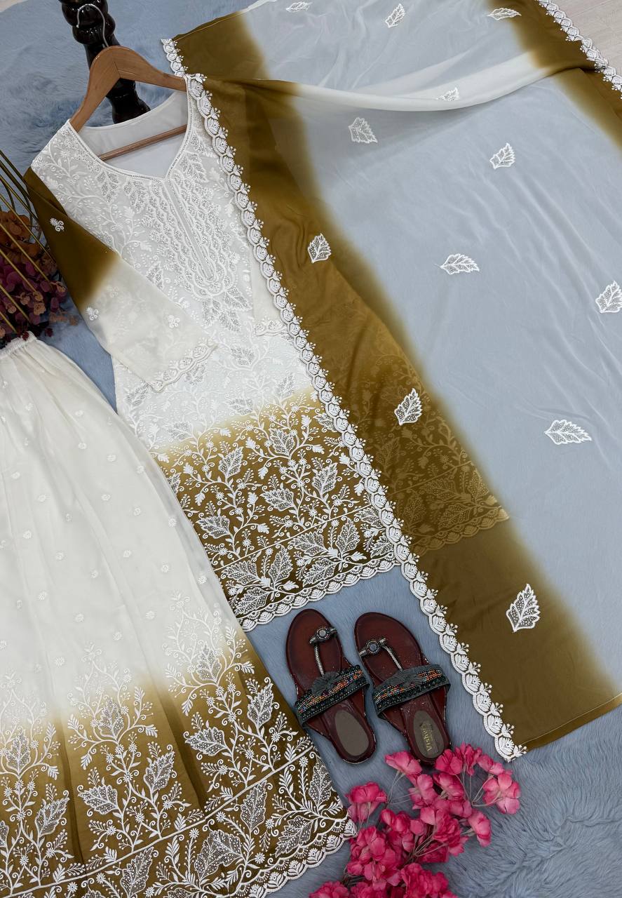 Dual Tone Jarkhan Diamond Work Palazzo Suit