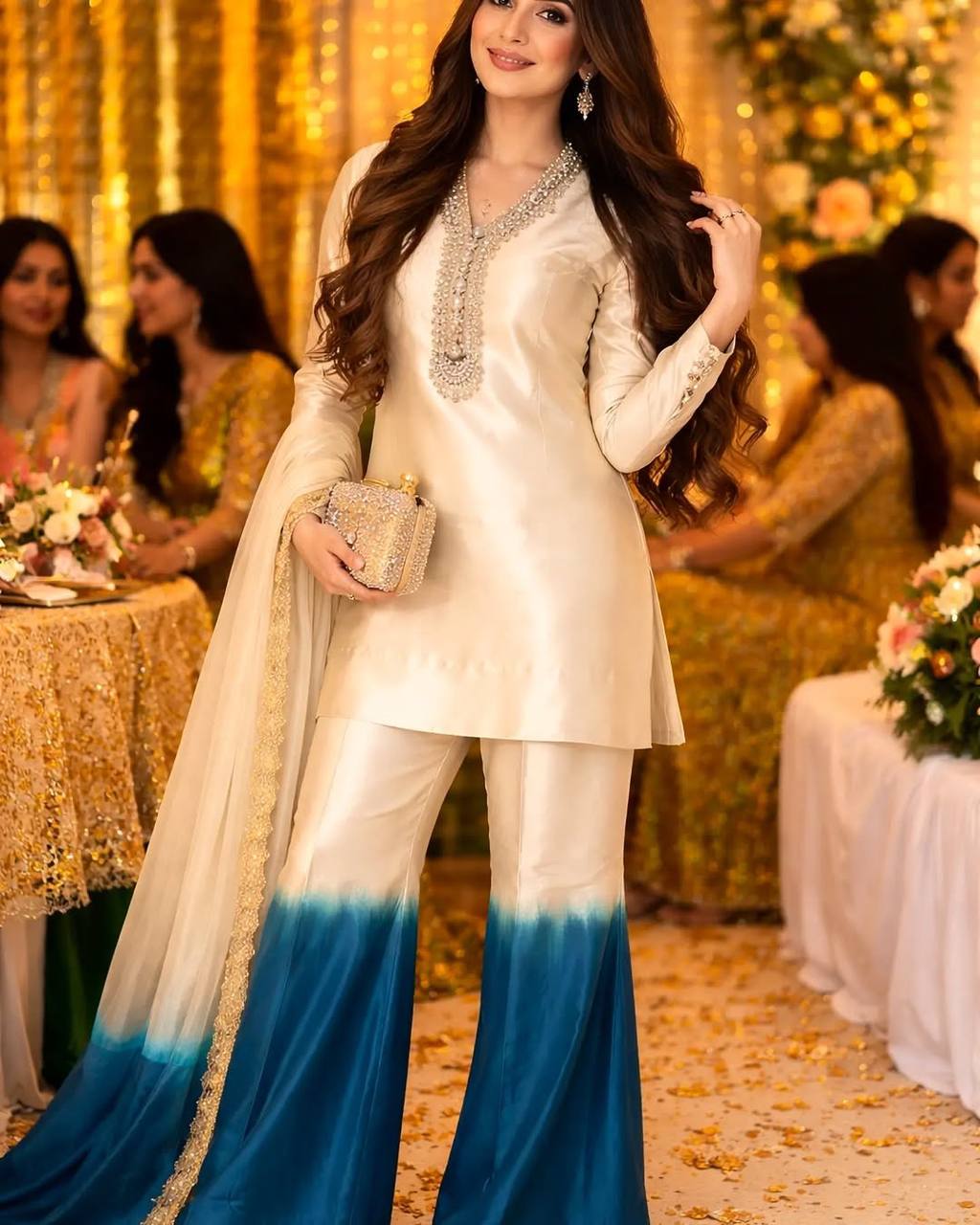 Dual Tone Palazzo & Dupatta