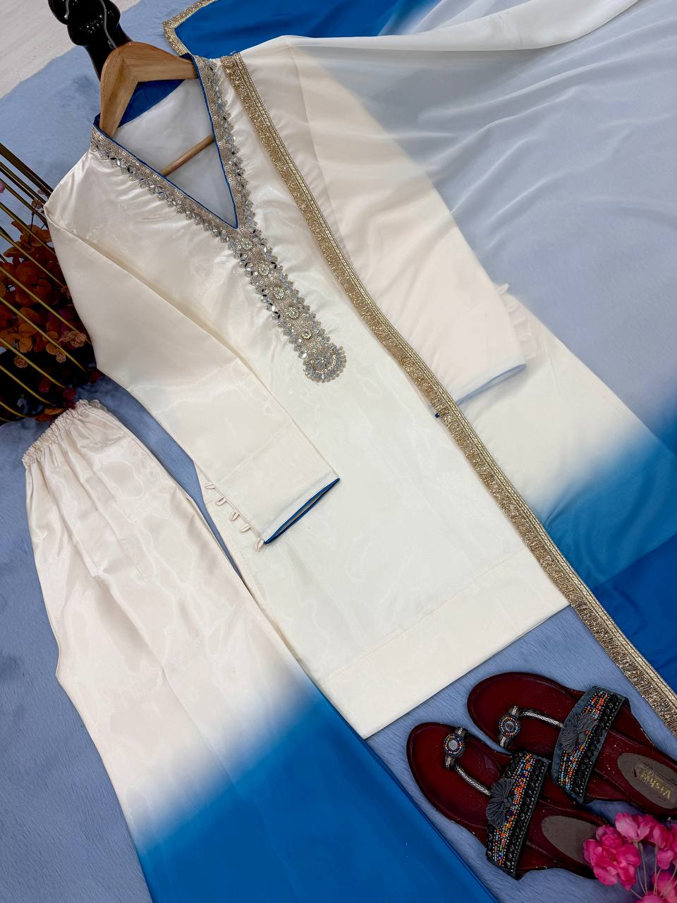 Dual Tone Palazzo & Dupatta