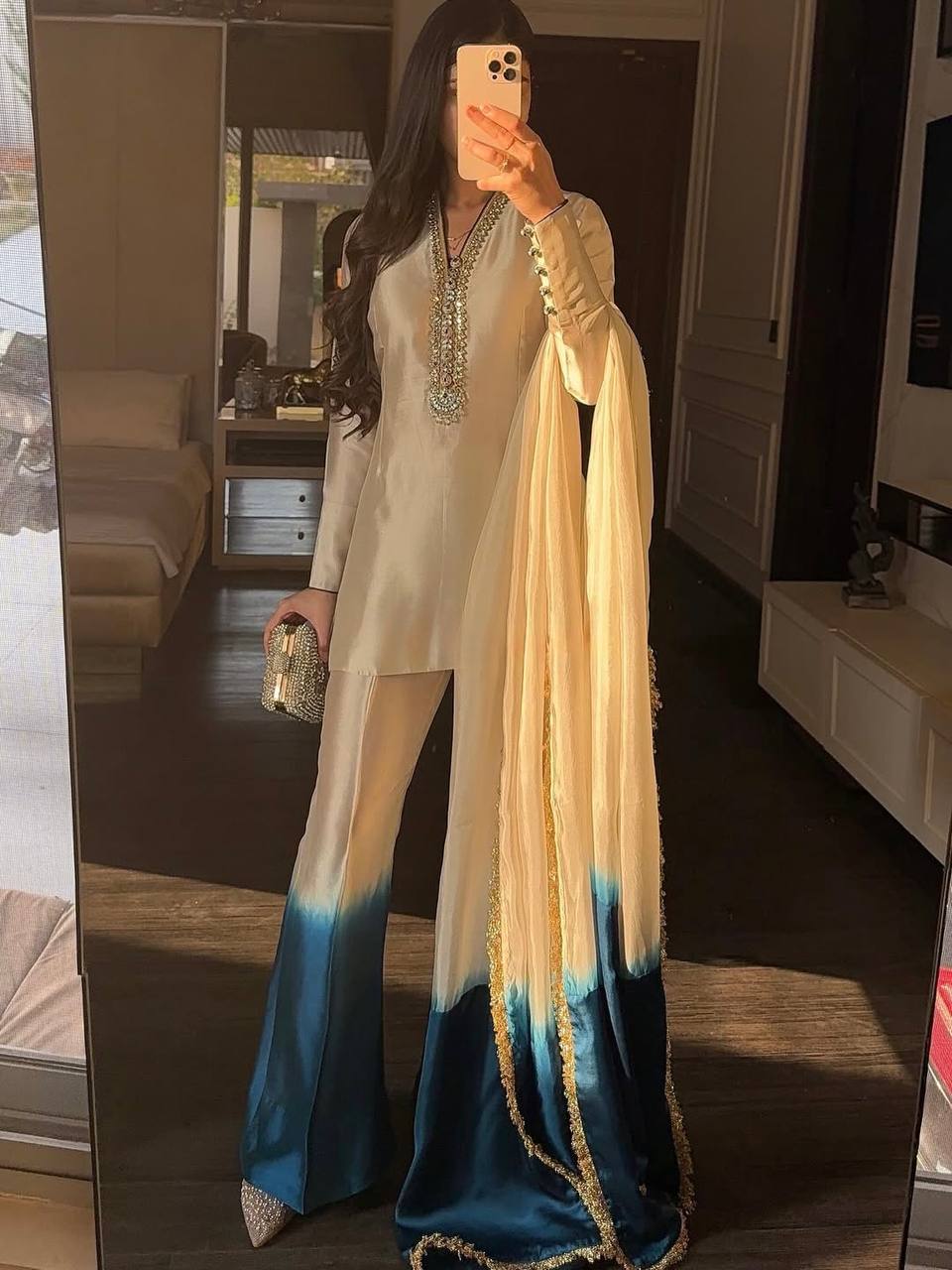 Dual Tone Palazzo & Dupatta
