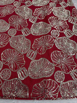 Dusty Red Premium Simmer Silk Sharara Set with Dupatta – Thread & Sequin Work | Fully Stitched