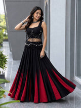 friendly Cotton Lehenga Choli with 8 Meter Flared Lehenga and Dori Blouse