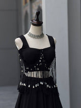 friendly Cotton Lehenga Choli with 8 Meter Flared Lehenga and Dori Blouse