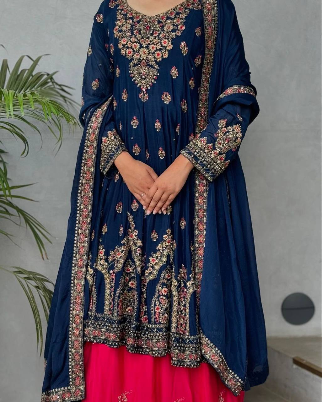 Elegant Blue Designer Party Wear Georgette Top Lehenga Set with Dupatta