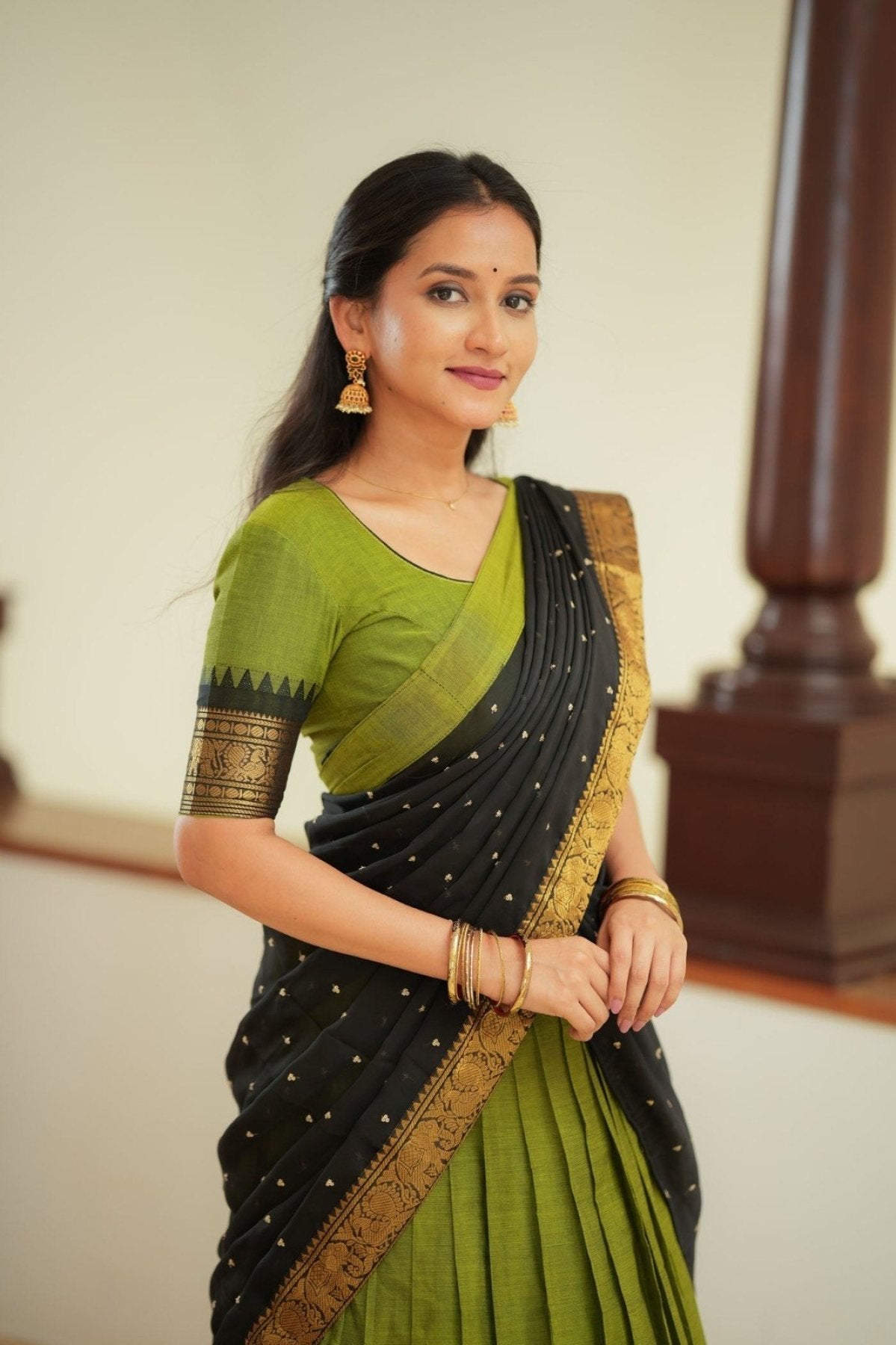 Kanjivaram Silk Lehenga Choli with Zari Weaving and Georgette Dupatta