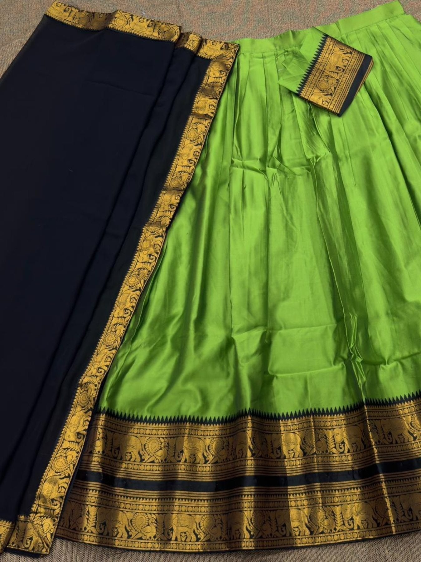 Kanjivaram Silk Lehenga Choli with Zari Weaving and Georgette Dupatta