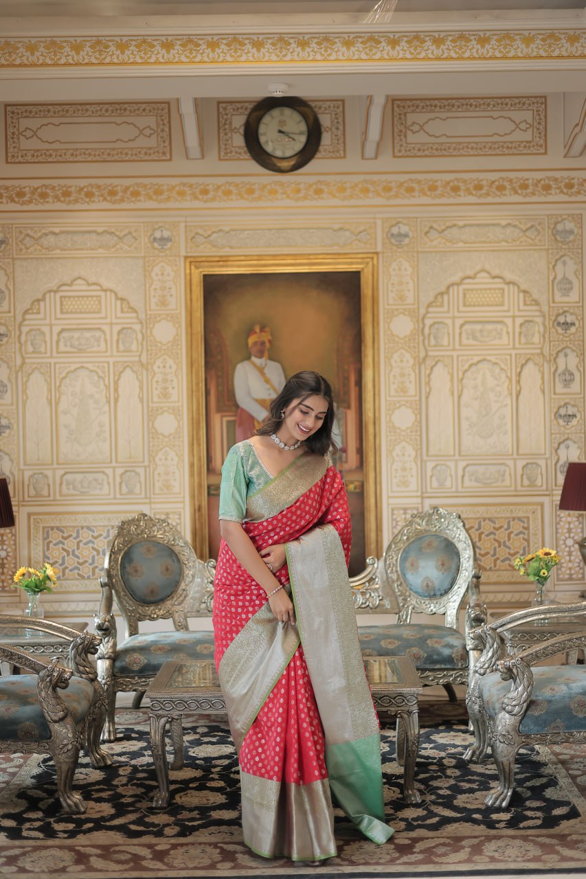 Elegant Kanjivaram Saree Silk with Zari Weaving Work with Blouse
