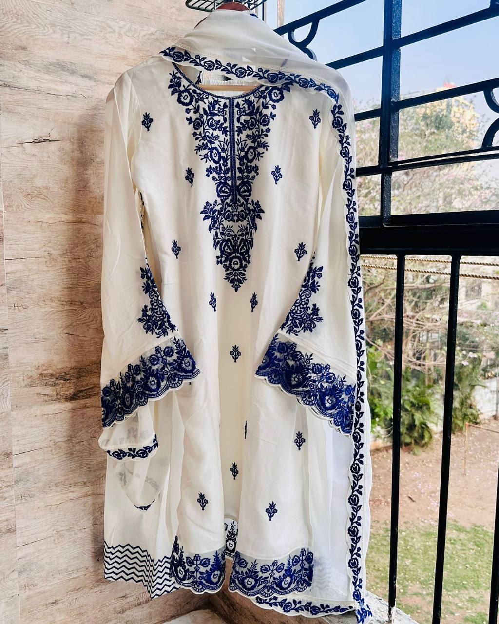 Embroidered Rayon Kurti Palazzo Set