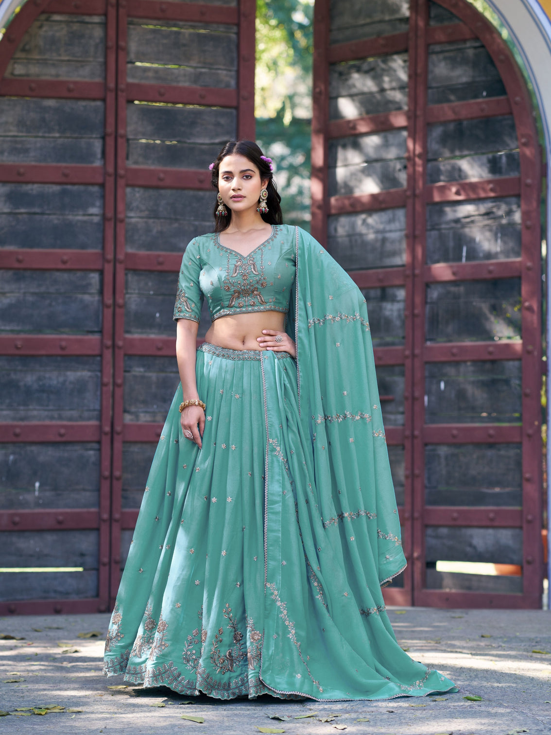Wedding wear embroidery lehenga choli
