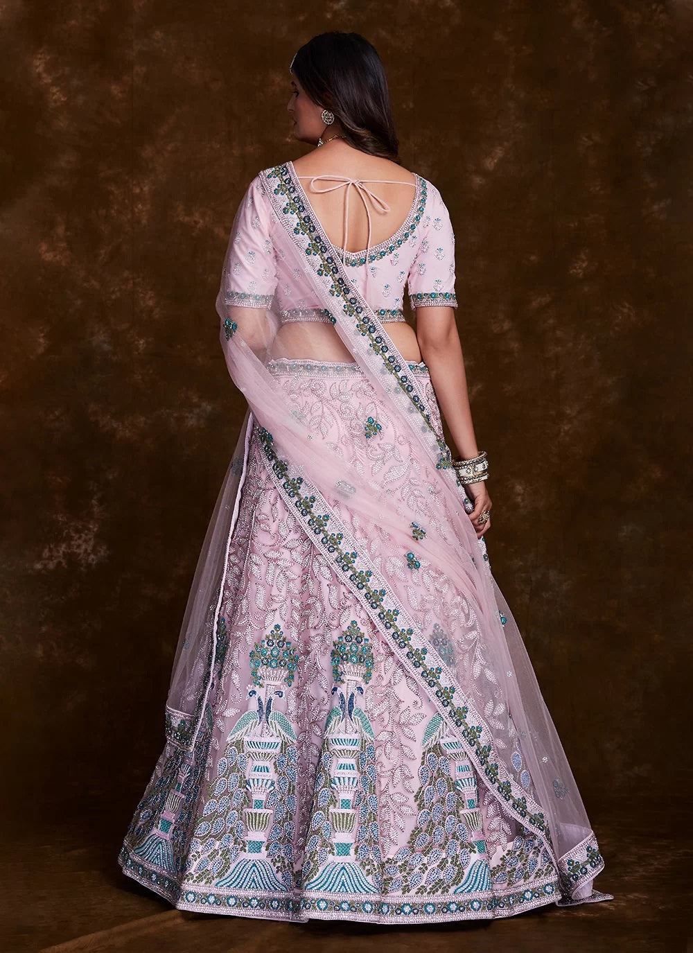 Enchanting Rose Pink Net Trendy Lehenga Choli