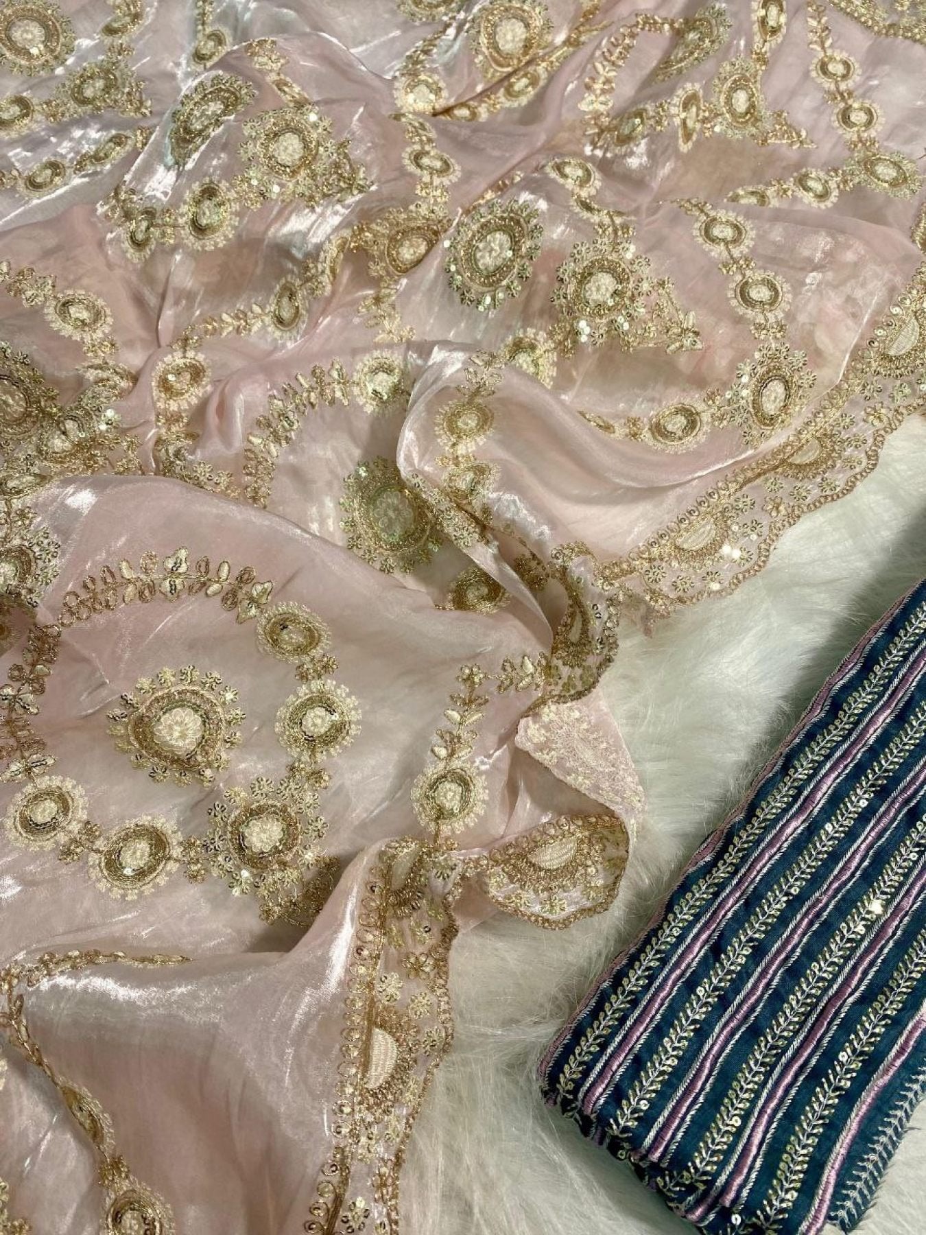 Organza Wedding Set with Rich Embroidery & Statement Blouse Celebration