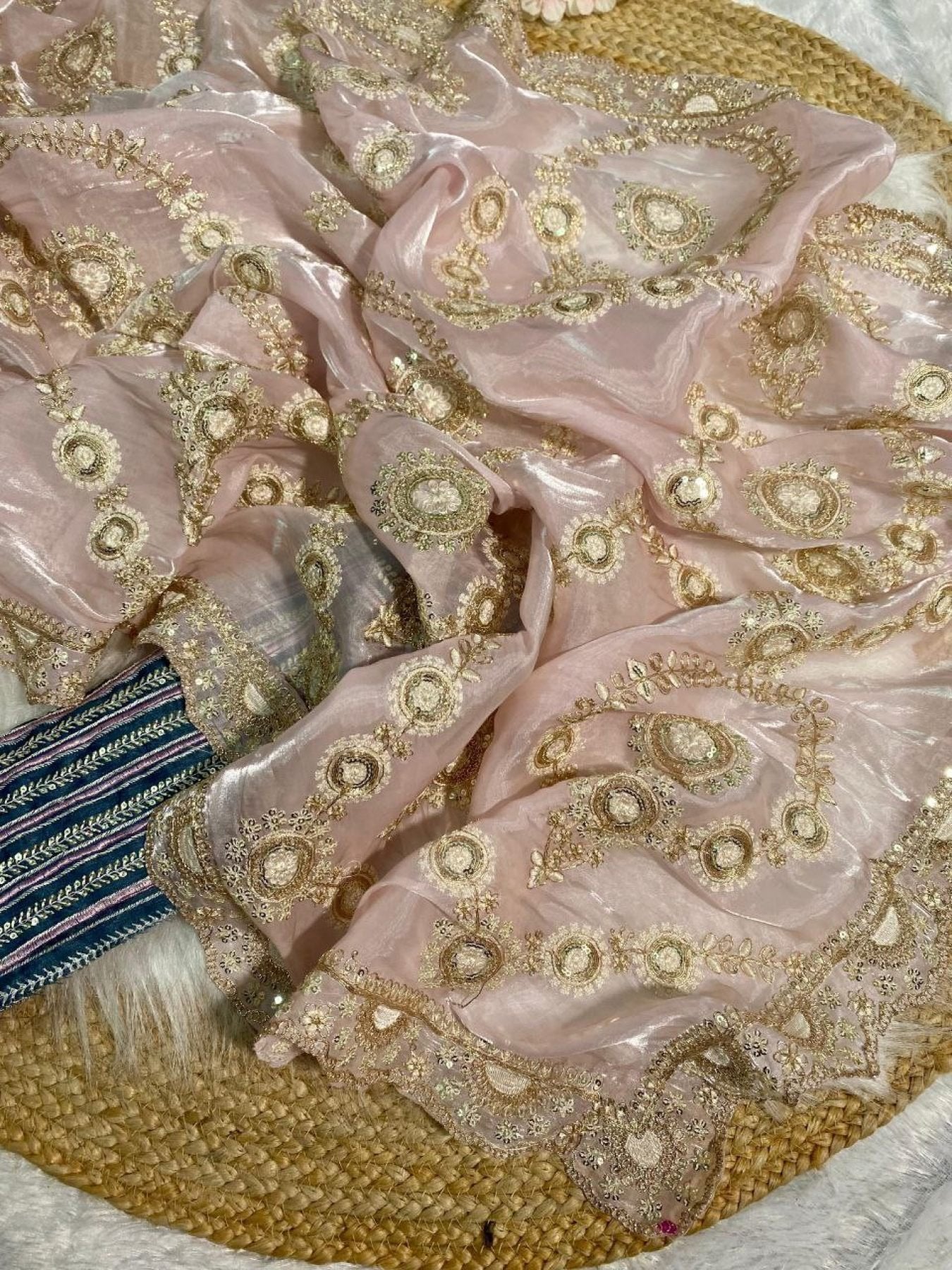 Organza Wedding Set with Rich Embroidery & Statement Blouse Celebration
