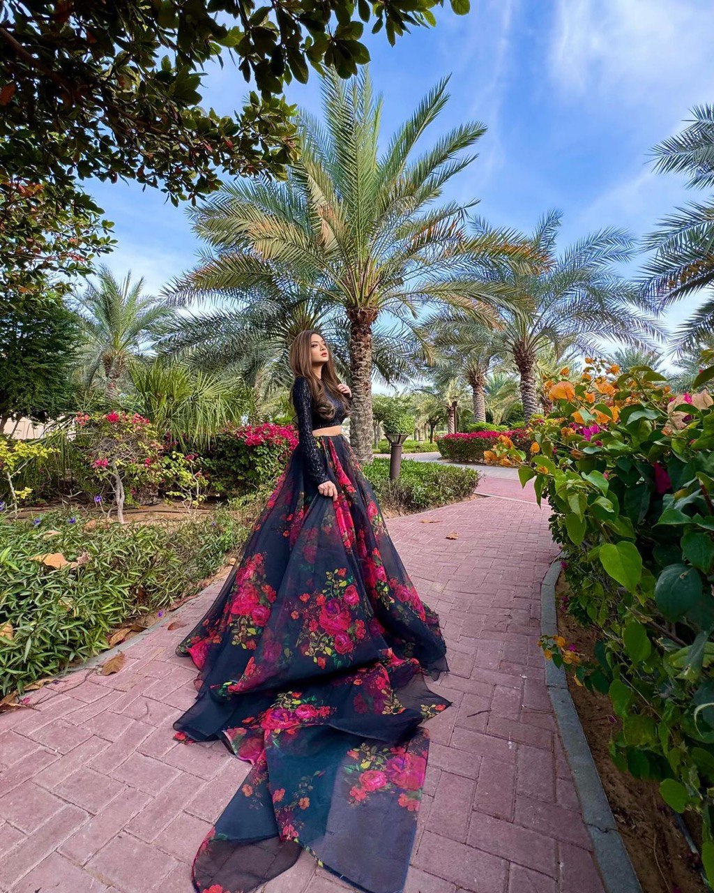 Exquisite Black Floral Lehenga Set