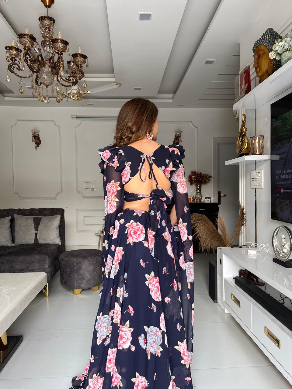 Exquisite Black Real Kalamkari Lehnga with Modern Touch