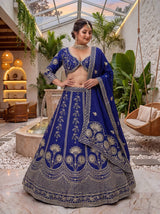 Chinon Silk Plus Size Lehenga Choli with Zari Sequins Embroidery