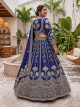 Chinon Silk Plus Size Lehenga Choli with Zari Sequins Embroidery