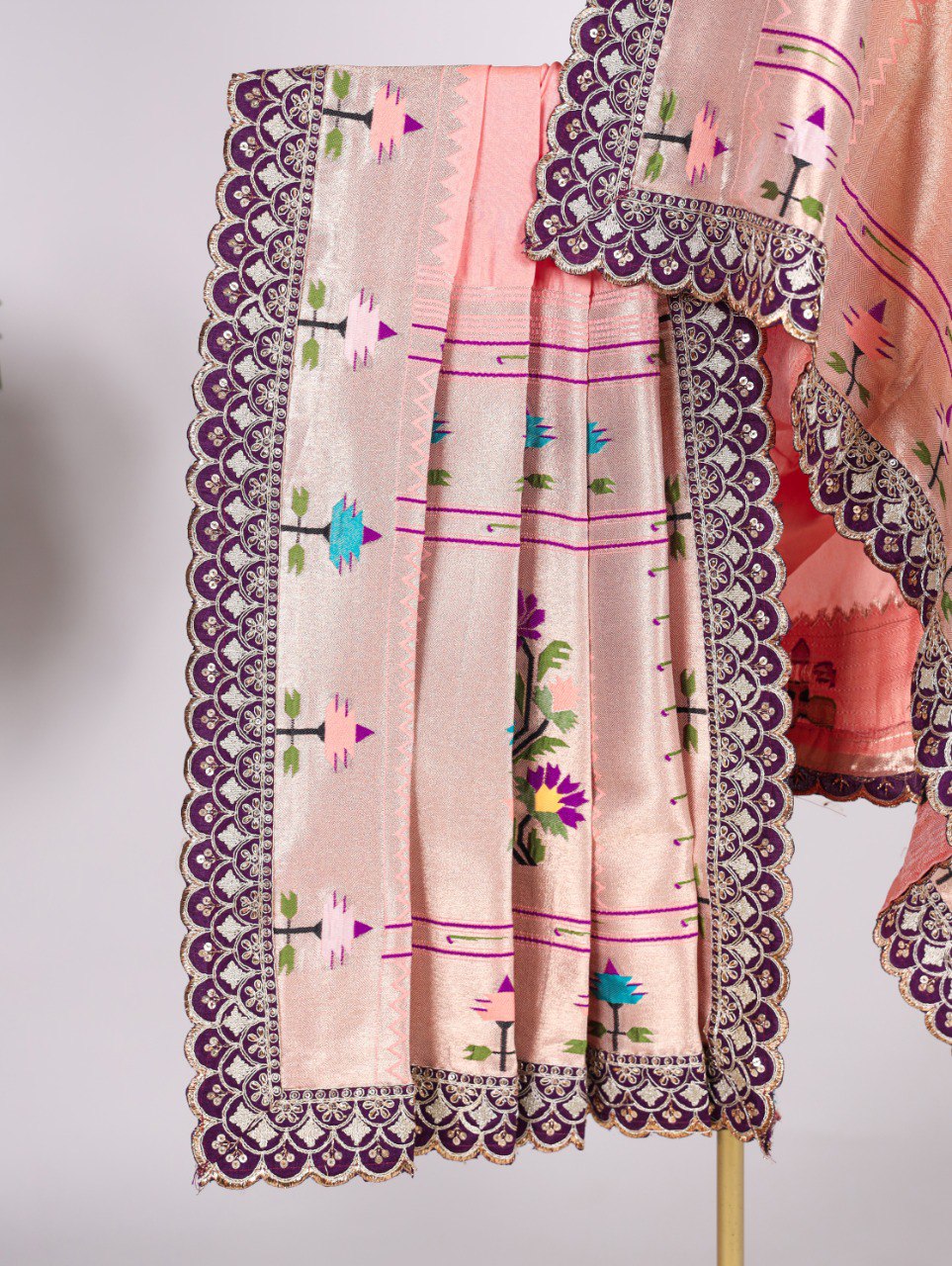 Exquisite Paithani Jacquard Silk Dupatta – A Timeless Elegance