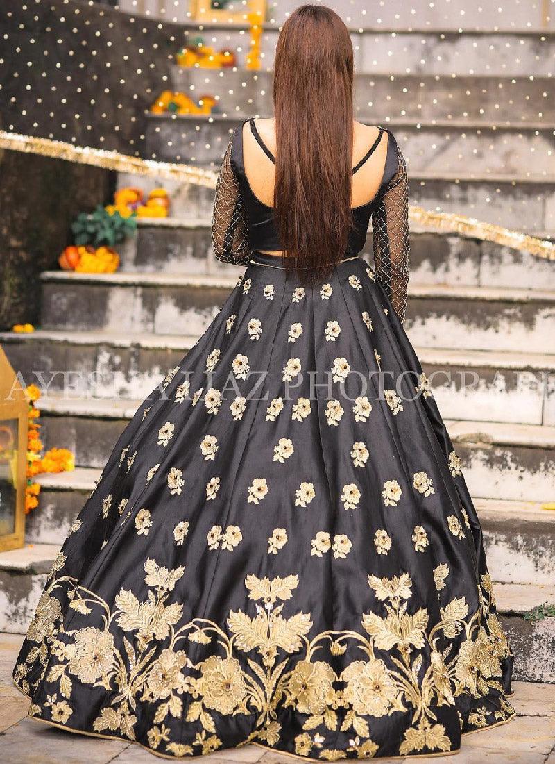 Eye-Captivating Party Wear Black Flared Lehenga Choli