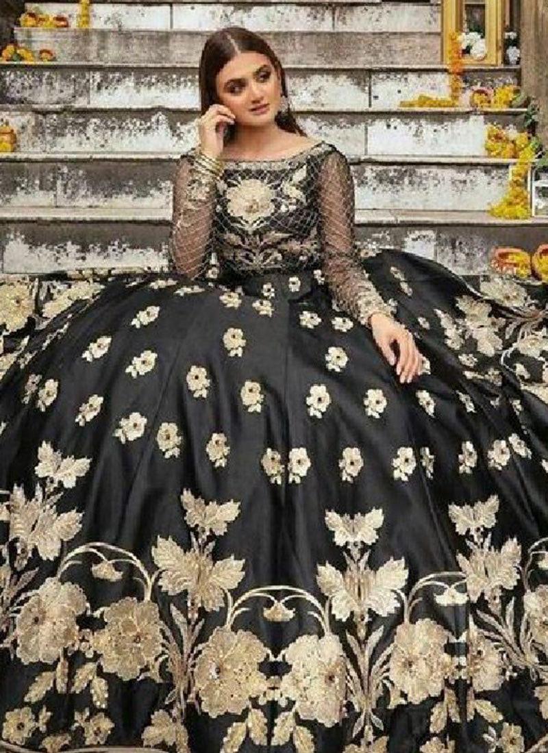 Eye-Captivating Party Wear Black Flared Lehenga Choli