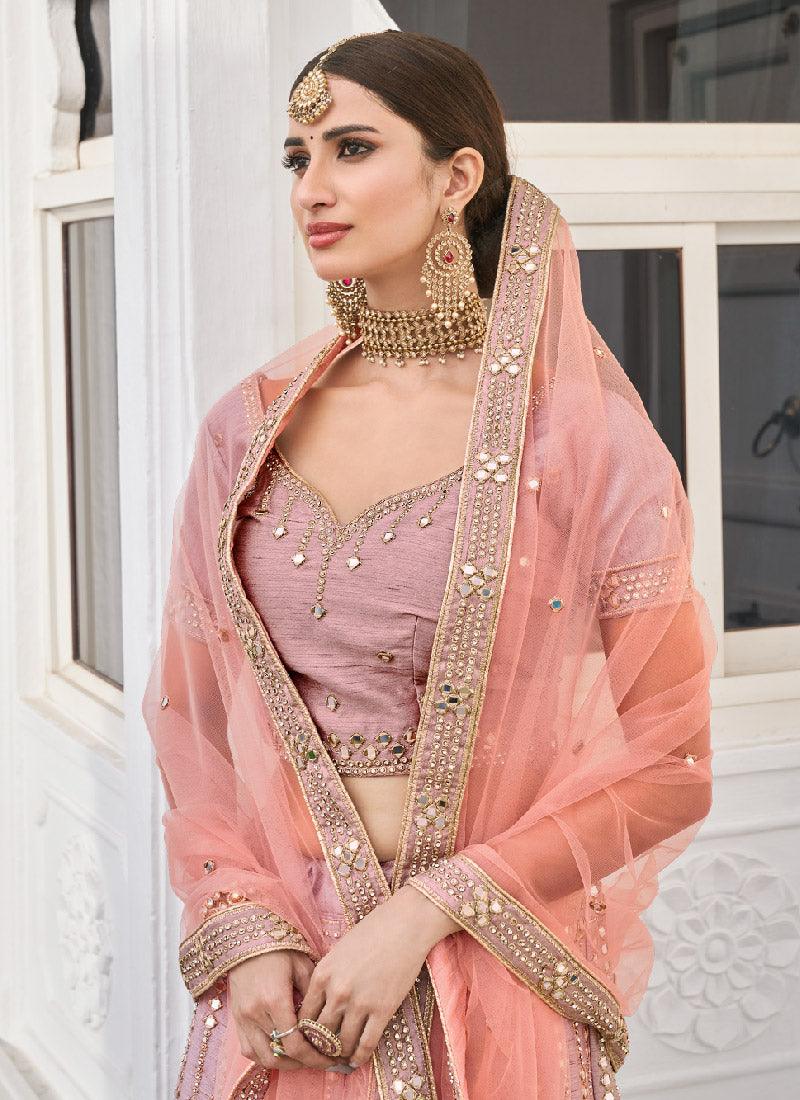 Eye-captivating Rose Pink Color Silk Base Lehenga Choli