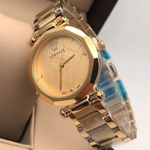 Versace Gold Dial Watch For Women's