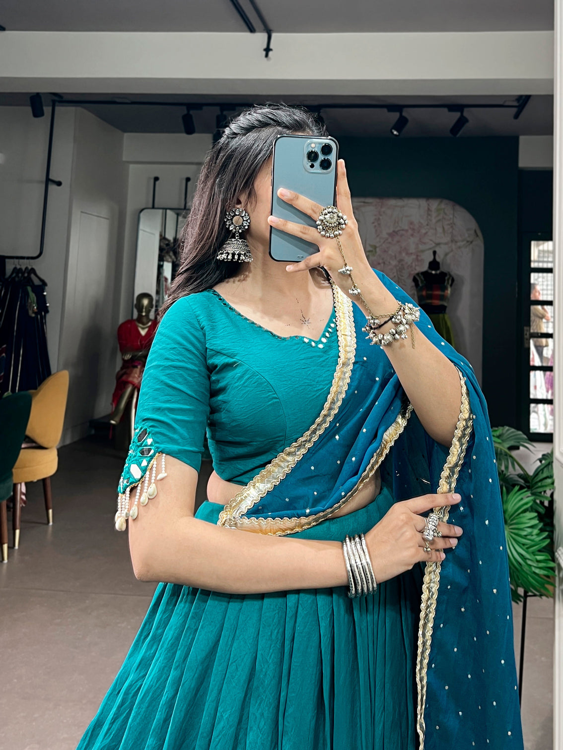 Festival wear chanderi chaniya choli