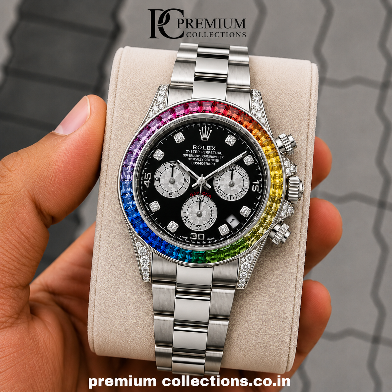 Rolex Daytona Rainbow Silver Watch