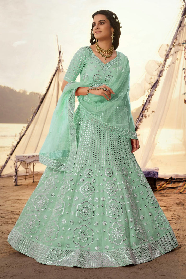 Firoze Embroidered Organza bridal Lehenga