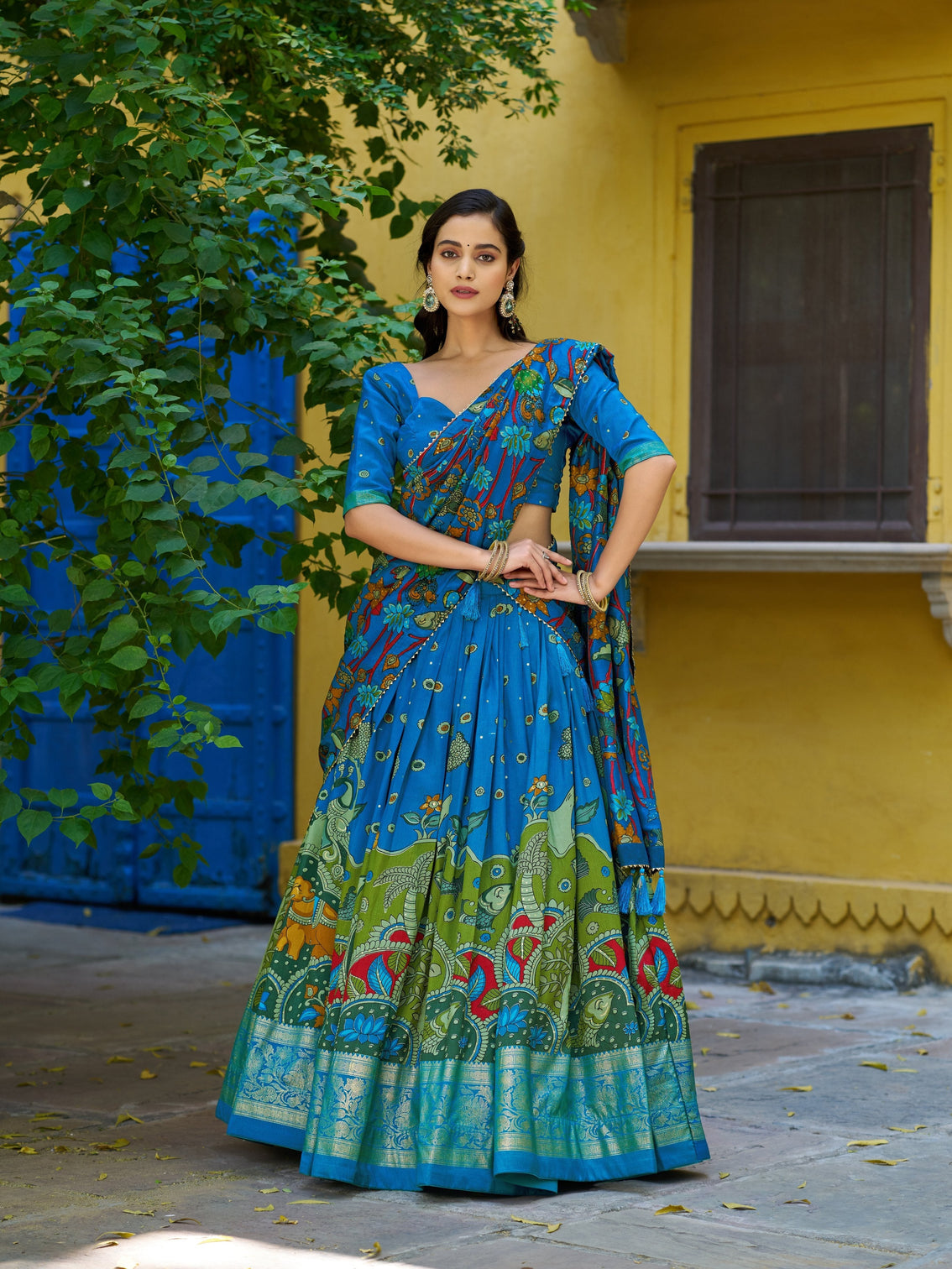 Light weight kalamkari print lehenga