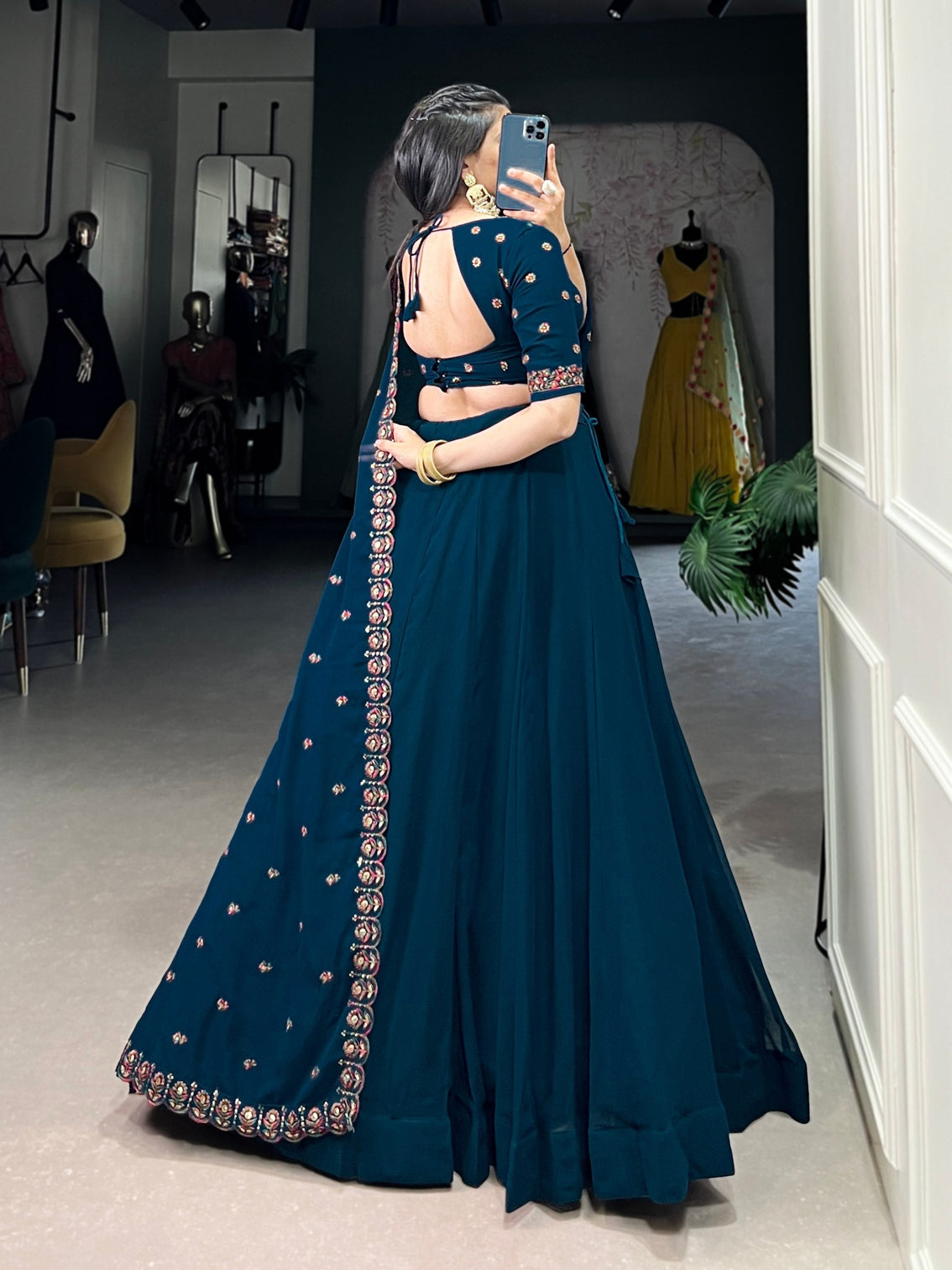 Firozi Elegant Georgette Lehenga Set – Timeless Glam for Every Occasion