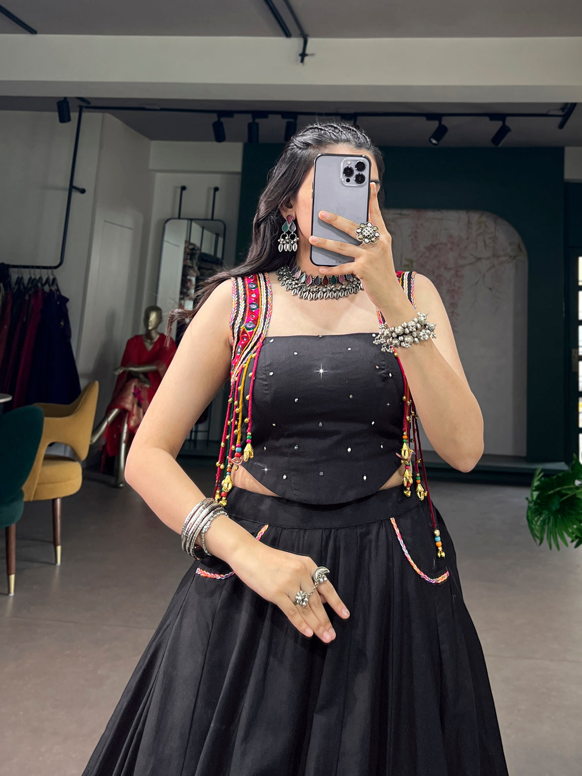 Black color cotton co ord set