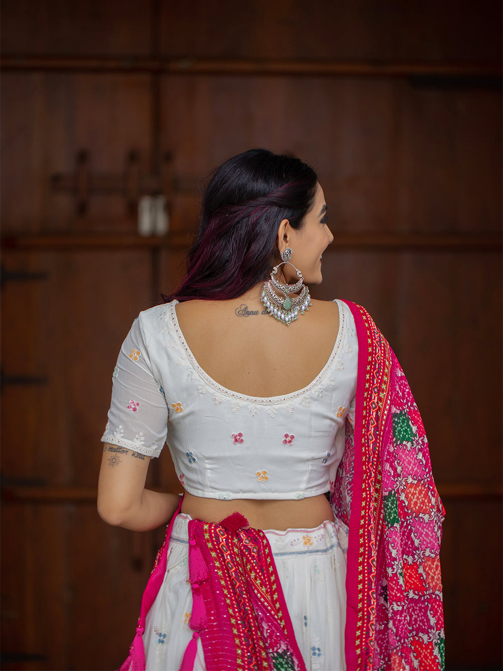 White color Lucknowi Chikankari Work Georgette Lehenga Choli