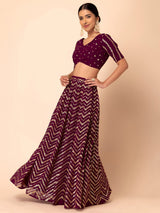 Georgette Zari Sequins Embroidered Lehenga Choli with Net Dupatta