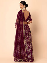 Georgette Zari Sequins Embroidered Lehenga Choli with Net Dupatta