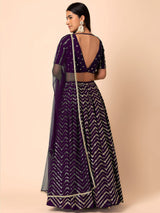 Georgette Zari Sequins Embroidered Lehenga Choli with Net Dupatta