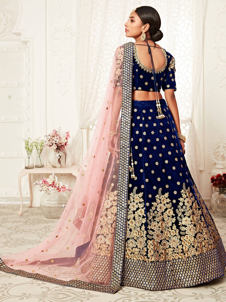 Gorgeous bride in blue lehenga