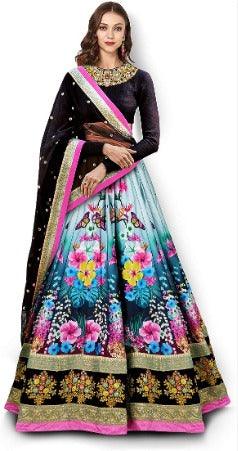 Gorgeous Colourful Featured Floral Motif Lehenga Choli