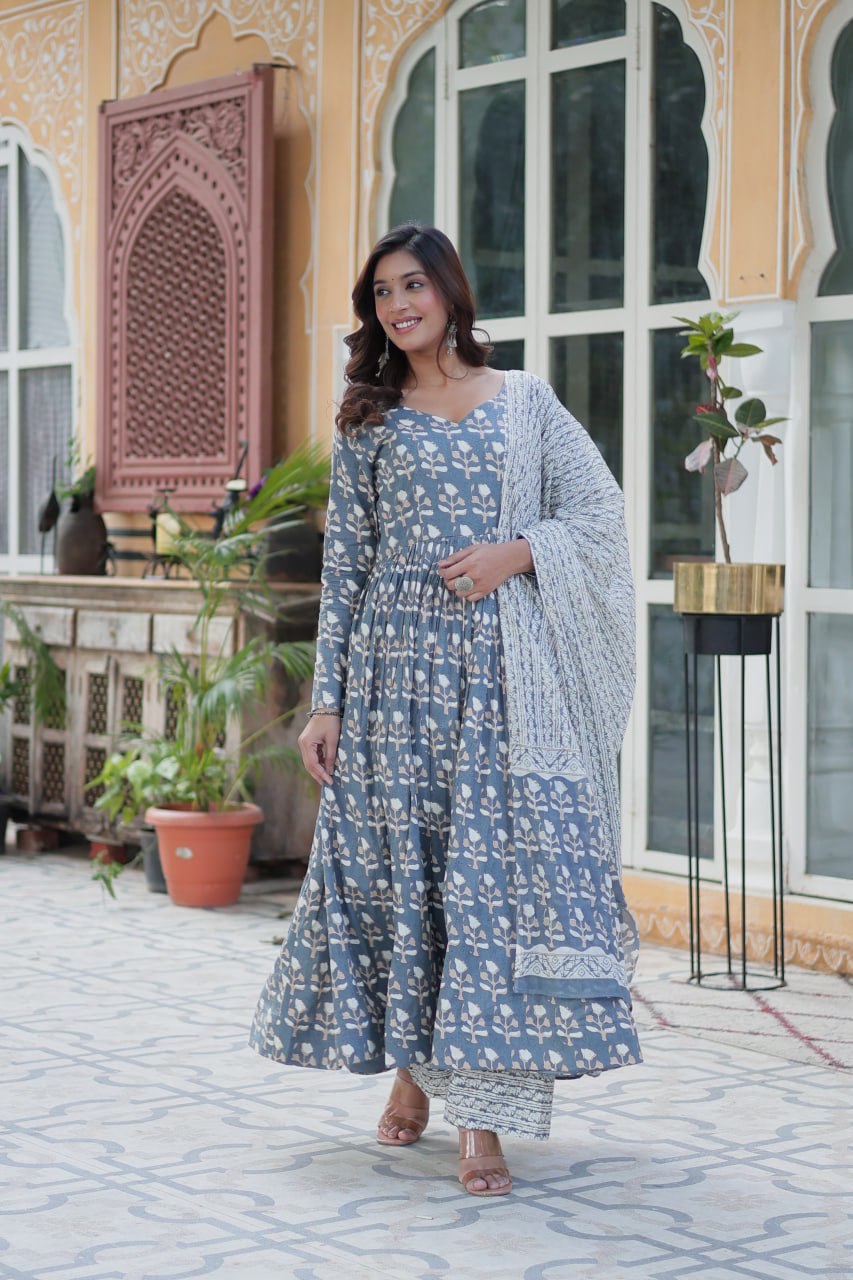 Gray Pure Elegance – Cotton 3-Piece Set