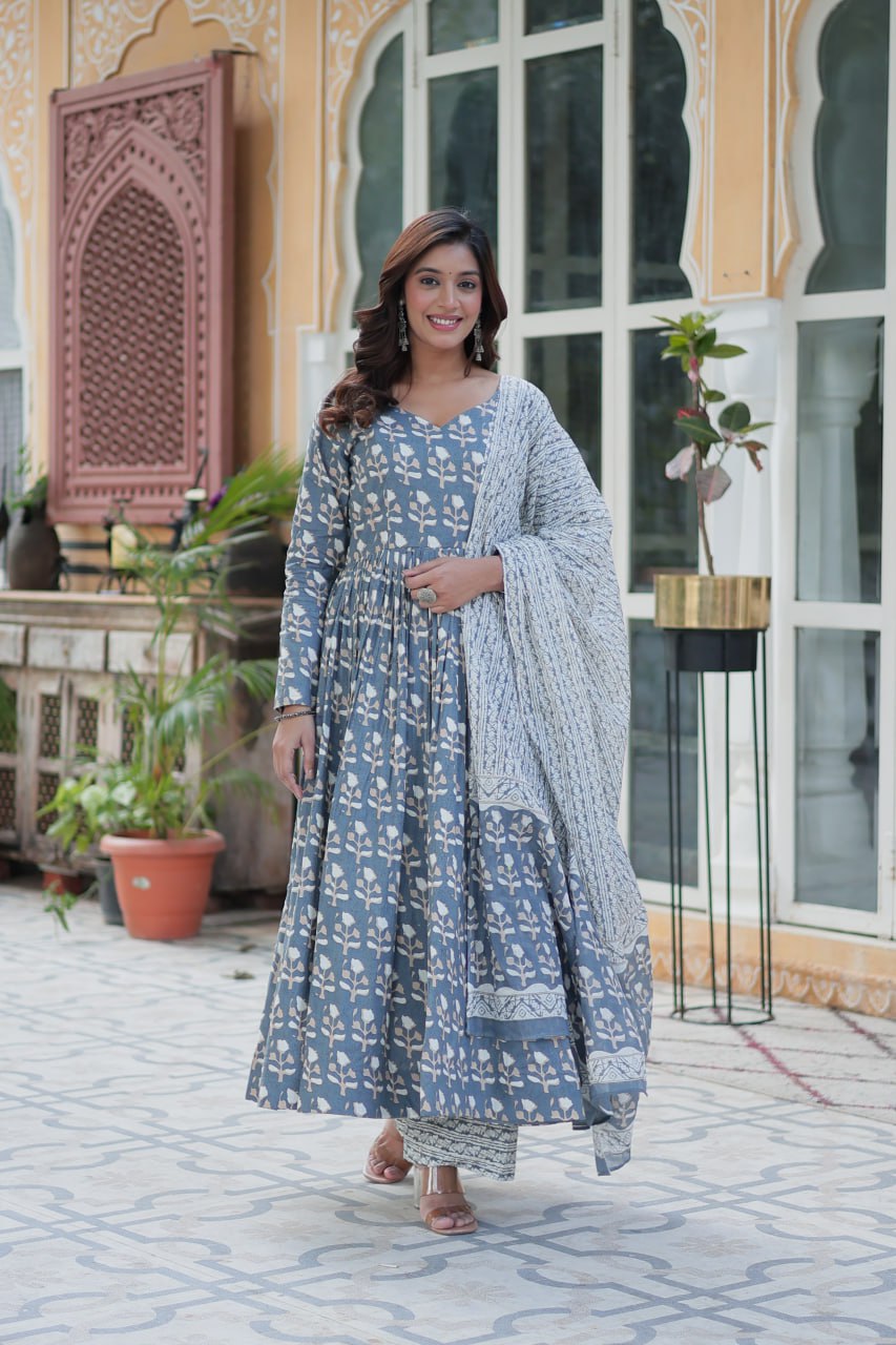 Gray Pure Elegance – Cotton 3-Piece Set