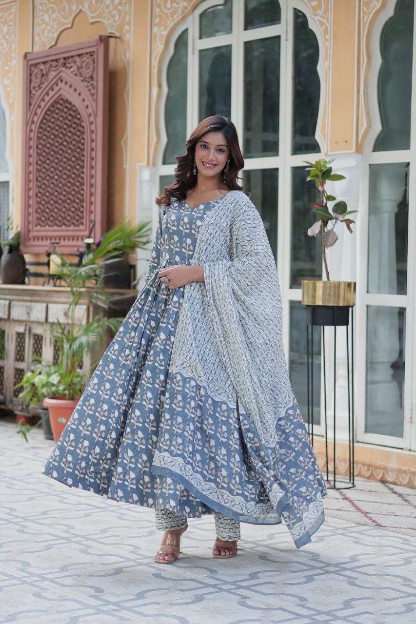 Gray Pure Elegance – Cotton 3-Piece Set