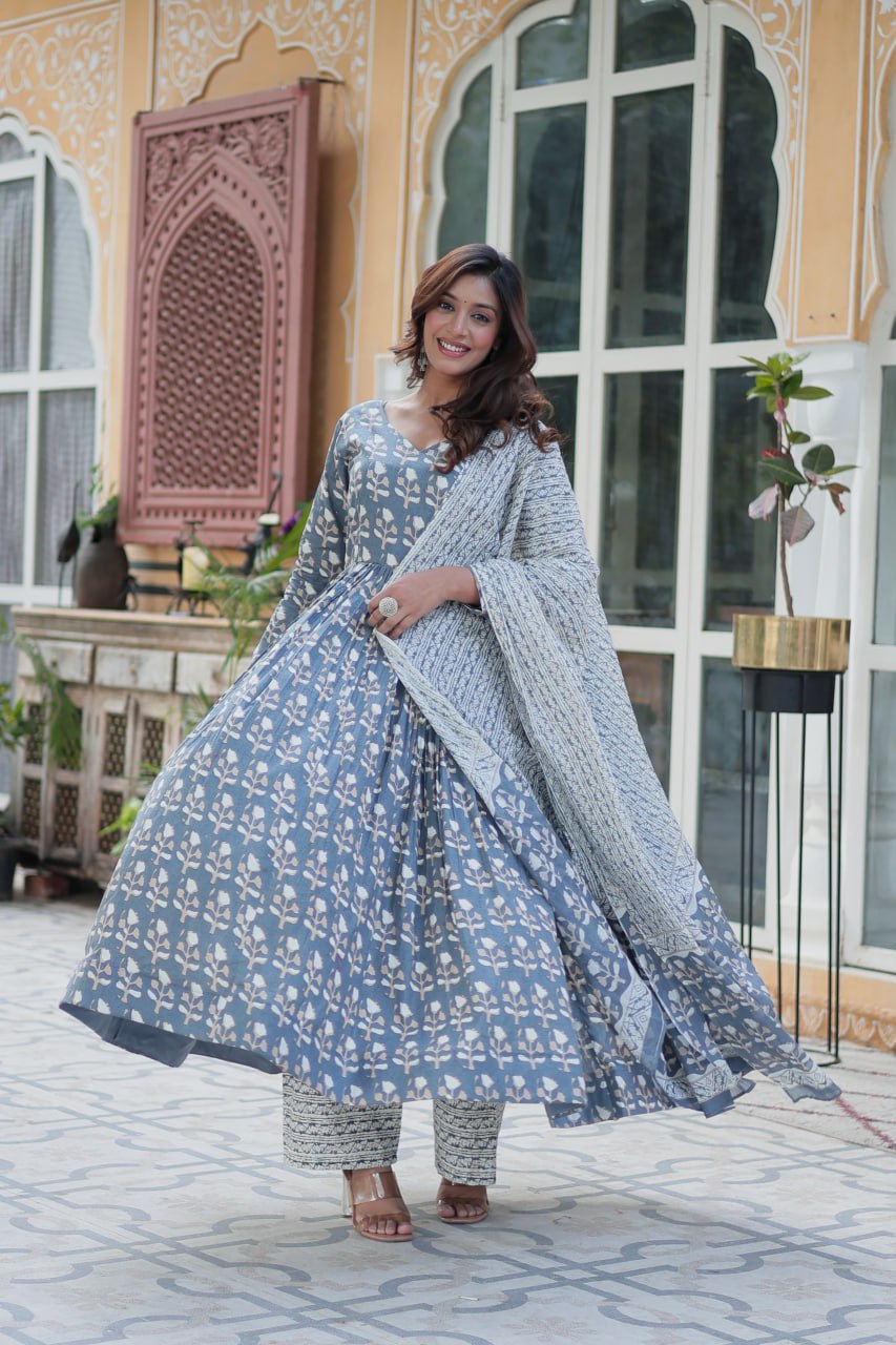 Gray Pure Elegance – Cotton 3-Piece Set