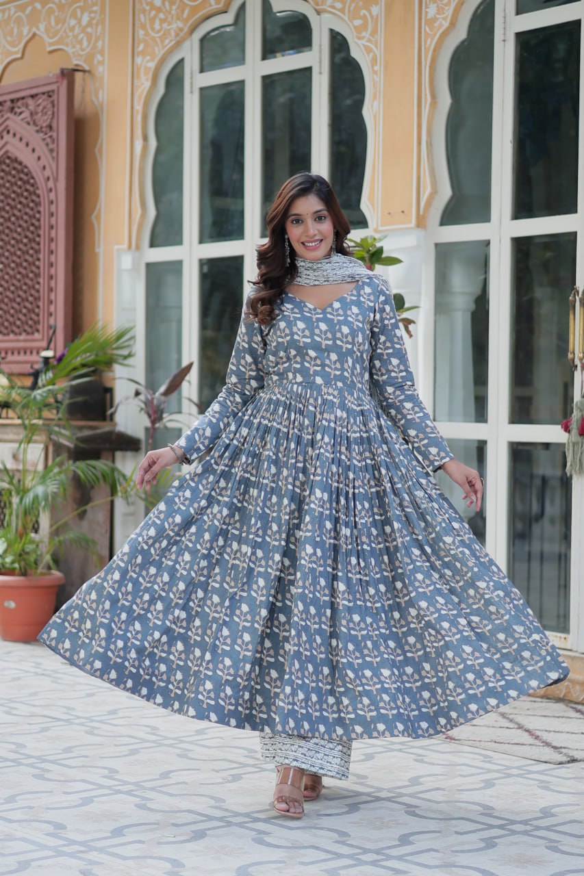 Gray Pure Elegance – Cotton 3-Piece Set