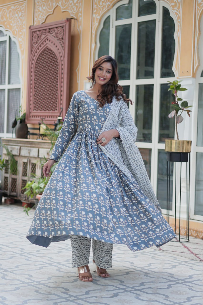 Gray Pure Elegance – Cotton 3-Piece Set