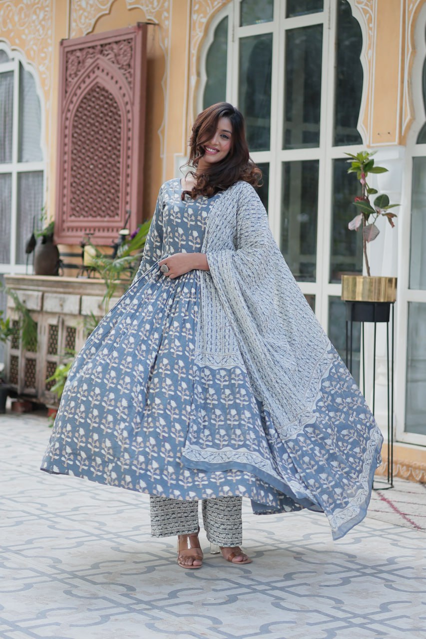 Gray Pure Elegance – Cotton 3-Piece Set