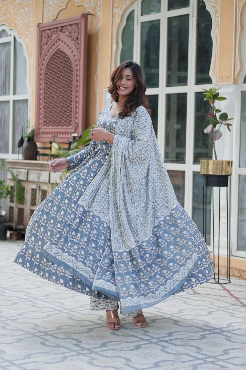 Gray Pure Elegance – Cotton 3-Piece Set