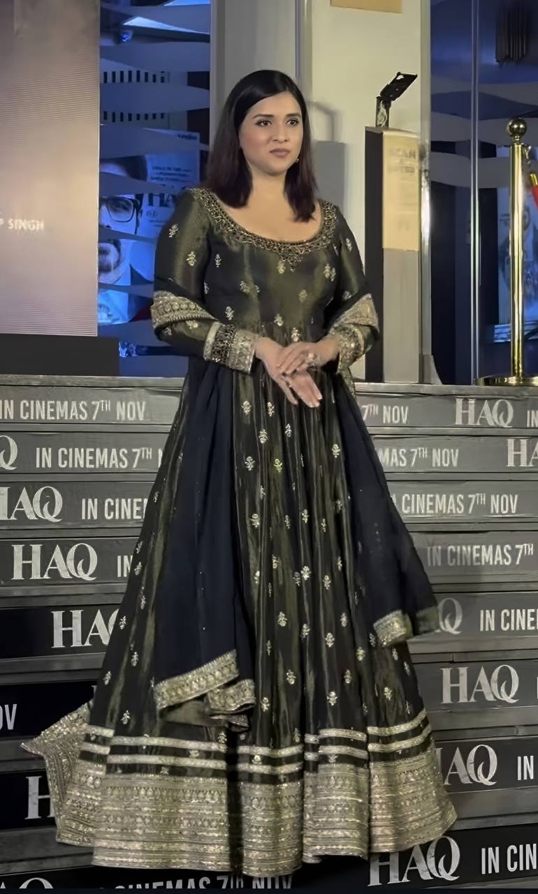 Green Embroidered Gown Set