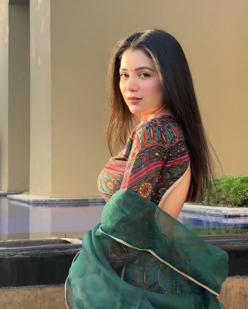 Green Exclusive Anarkali Gown with Dupatta | Elegance Meets Modern Style