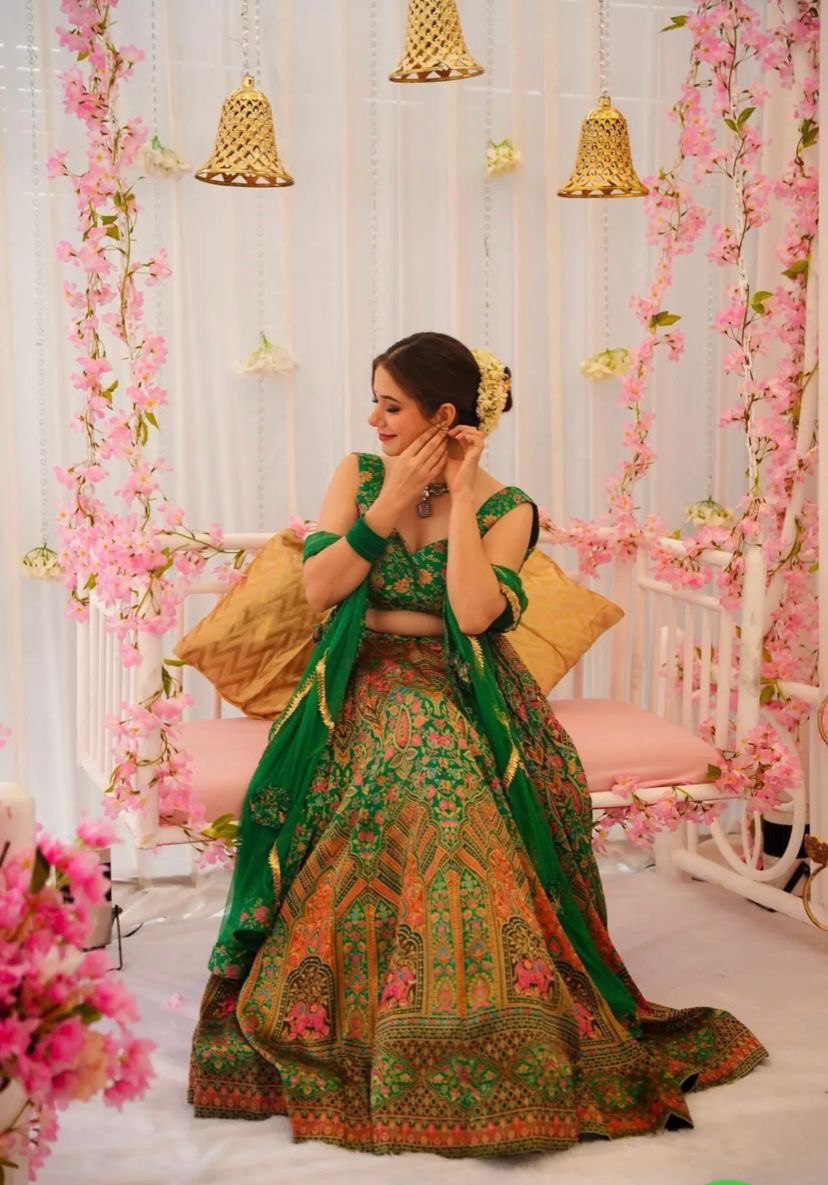 Green Exclusive Lehenga Choli Set for Women